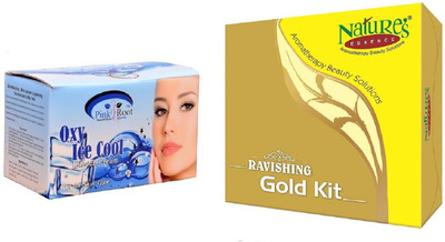 

Pink Root Oxy Ice Bleach 250g and Nature's Essence Ravishing Gold Kit 125g(Set of 2)