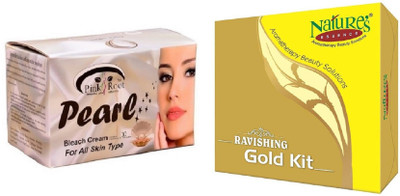 

Pink Root Pearl Bleach 250g and Nature's Essence Ravishing Gold Kit 125g(Set of 2)