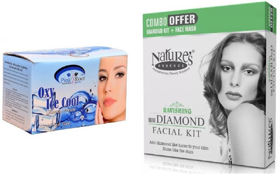

Pink Root Oxy Ice Bleach 250g and Nature's Essence Ravishing Mini Diamond Facial Kit 52g + 60ml(Set of 2)