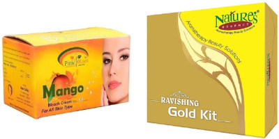 

Pink Root Mango Bleach 250g and Nature's Essence Ravishing Gold Kit 125g(Set of 2)