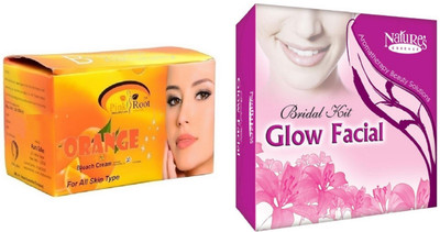 

Pink Root Orange Bleach 250g and Nature's Essence Bridal Kit Glow Facial 180g+40ml(Set of 2)