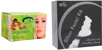 

Pink Root Vegetable Bleach 250g and Nature's Essence Silver Facial Kit 180g(Set of 2)