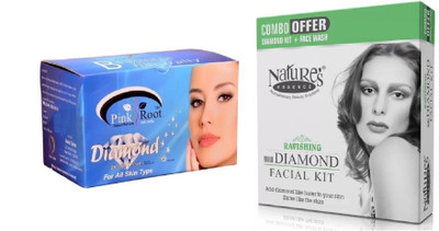 

Pink Root Diamond Bleach 250g and Nature's Essence Ravishing Mini Diamond Facial Kit 52g + 60ml(Set of 2)