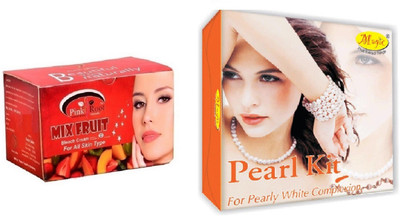

Pink Root Mix Fruit Bleach 250g and Nature's Essence Pearl Kit 180g(Set of 2)