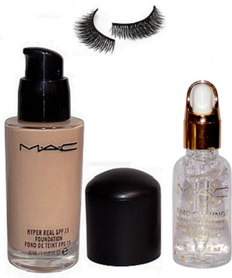 

Opticare Eyelashes, Hyper Real SPF 15 Foundation Of Mac, Smoothing Perfect Radiance Primer(Set of 3)