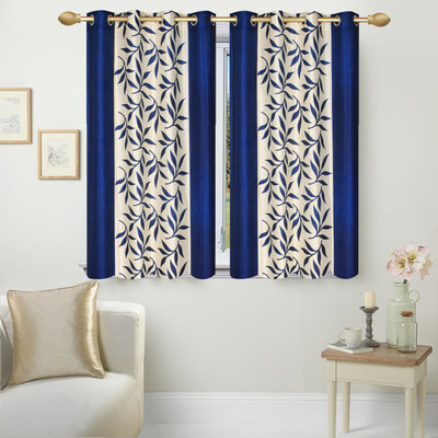 

Excel Bazaar 153 cm (5 ft) Polyester Window Curtain (Pack Of 2)(Floral, Blue)