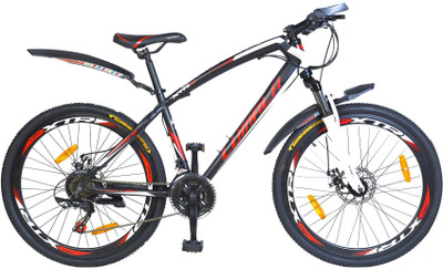 

Lumala XTR-5 Front Suspension Disc Brake Bike For Adults Black&Red&White 26 T Mountain Cycle(21 Gear, Multicolor)