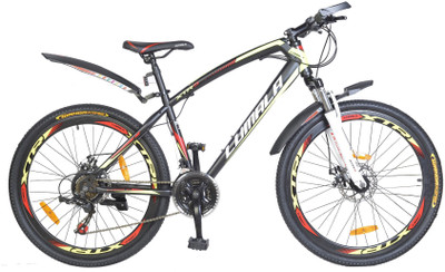 

Lumala XTR-5 Front Suspension Disc Brake Bike For Adults Black&Red&Green 26 T Mountain Cycle(21 Gear, Multicolor), Black;green;red