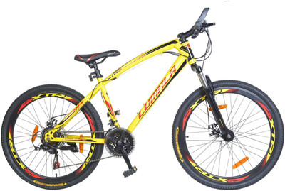 

Lumala XTR-5 Front Suspension Disc Brake Bike For Adults Yellow&Red 26 T Mountain Cycle(21 Gear, Multicolor), Red;yellow