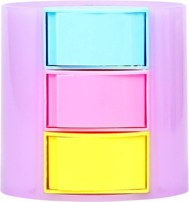 

Shopping Street 3 Compartments Plastic Pen / Pencil Stand(Pink)