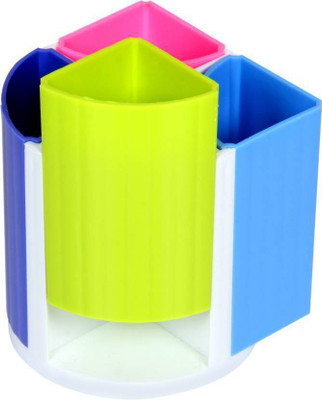 

Shopping Street 4 Compartments Plastic Multifunction Pen Stand(multicolour)