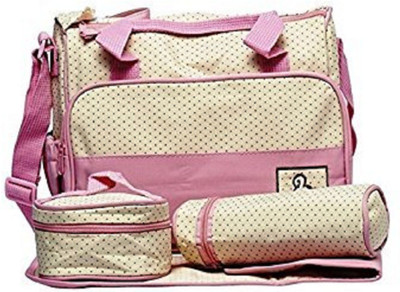 

RIMJHIM TOYS 5pcs/set Baby Diaper Bag Nappy Mummy Bag Print Maternity Handbag Changing Baby Messenger Bag - ( IT N - 046 ) (Pink) Diaper Beg(Pink)