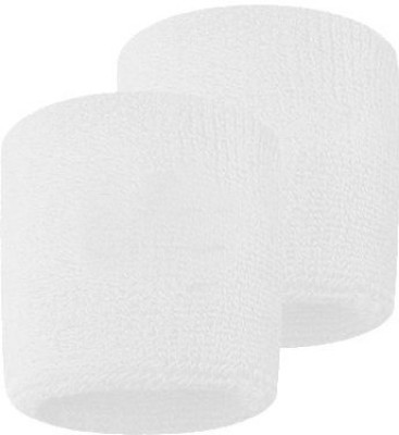 GymWar Wristband Wrist and sports band made with pure cotton Fitness Band(White, Pack of 2)