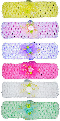 

Netboys Crochet Cutwork Flower Baby Headband ( Pink , Yellow , Purple , White , Green , Baby Pink ) 6 Pcs Set Head Band(Multicolor)
