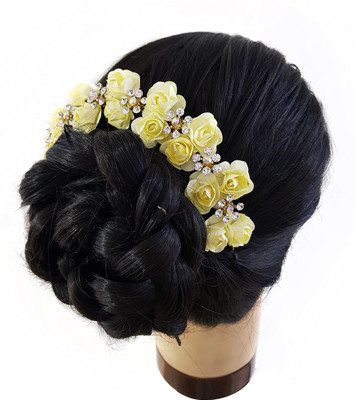 Majik Hair Gajra Juda Accessories For Wedding Girls Hair Accessory Set(Yellow) Flipkart