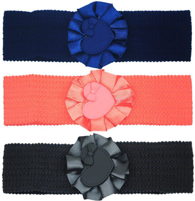 

FAVINO Crochet Cutwork Flower Headband For Cute Baby ( Blue , Peach , Gray ) 3 Pcs Set Head Band(Multicolor)