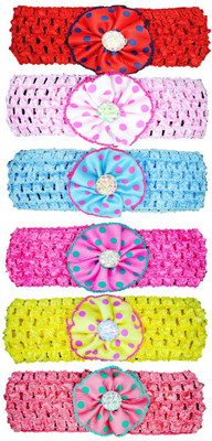

Netboys Crochet Cutwork Flower Baby Headband ( Pink , Red , Blue , Peach , Yellow , Baby Pink ) 6 Pcs Set Head Band(Multicolor)
