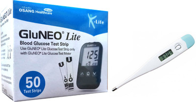 

Gluneo Lite 50 strips with digital thermometer Health Care Appliance Combo