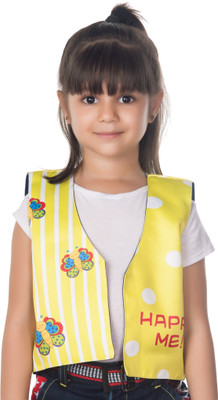 

Shor Sharaba Sleeveless Printed Baby Girl's Jacket, Multicolor