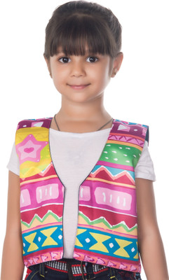 

Shor Sharaba Sleeveless Printed Baby Girl's Jacket, Multicolor