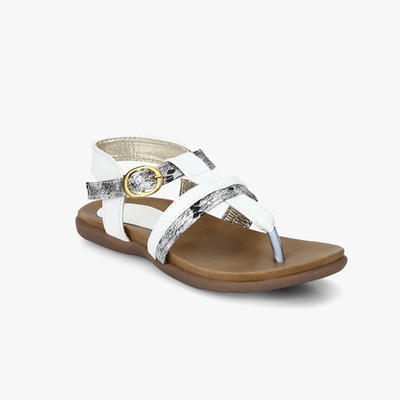 

Glitzy Galz Girls Buckle Flats(White