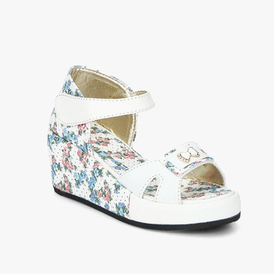 Glitzy Galz Girls Velcro Wedges(White