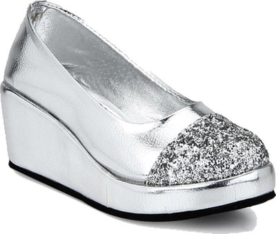 

Glitzy Galz Girls Slip-on Wedges(Silver