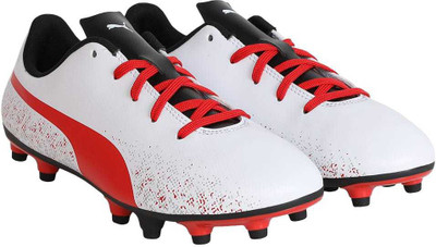 

Puma Boys Lace Running Shoes(White, White-flame scarlet- black