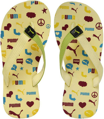 

Puma Boys & Girls Slip On Slipper Flip Flop(Yellow, Pale lime yellow-limepunch