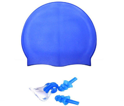 

YUKI BLUE COLOR SWIMMING CAP WITH EAR & NOSE PLUG Swimming Kit