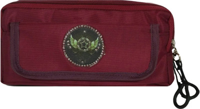 

Monte Polo Any Age Red Winged Art Canvas Pencil Box(Set of 1, Maroon)
