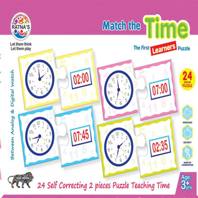 

Ratnas MATCH THE TIME JIGSAW FOR KIDS,LET YOUR KIDS LEARN TIME(48 Pieces)