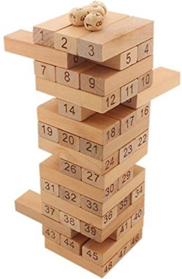 

skky bell wooden New Puzzle blocks with dices Kids Fav(46 Pieces)