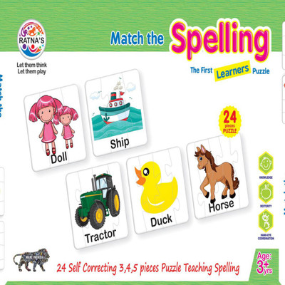 

Ratnas MATCH THE SPELLING JIGSAW FOR KIDS.(24 Pieces)