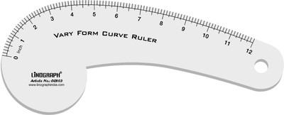 

LINOGRAPH CQV03 VARY FORM Ruler(Set of 1, White)