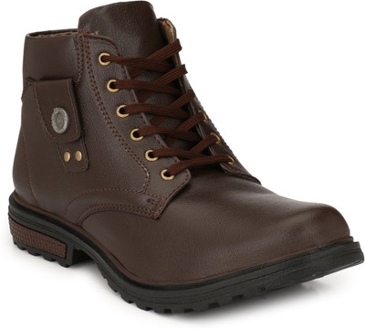 

indcrown Brown Casual Boots Boots For Men(Brown