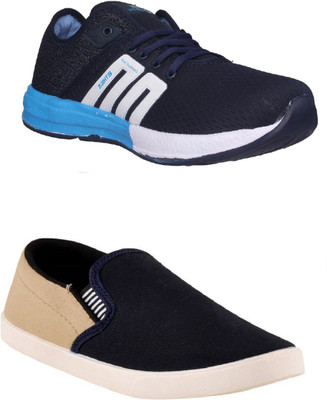 

STYLIVO Combo Pack of Sports Shoe With Loafers For Men's Casuals For Men(Multicolor, Blue+beige