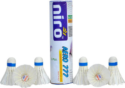

Niro Shuttlecock White Feather Shuttle - White(Medium, 77, Pack of 6)