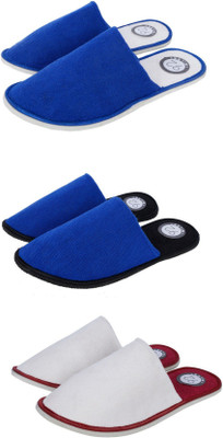

92 MILES HOME SLIPPERS -PACK OF 3 PAIRS Slippers, Blue & black