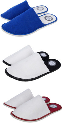 

92 MILES HOME SLIPPERS -PACK OF 3 PAIRS Flip Flops, Black & white