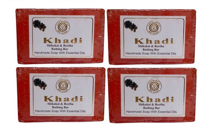 

PARVATI KHADI Shikakai Soap 125 gm (Pack of 4)(125 g, Pack of 4)