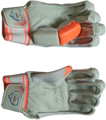 

kts KTS26 Batting Gloves (Free Size, White, Orange), White 03