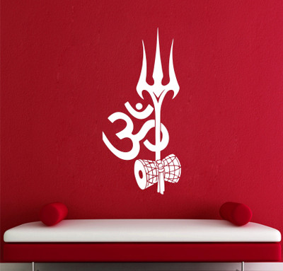 StickerYard 100 cm Shiva Trishul Om Removable Sticker(Pack of 1)