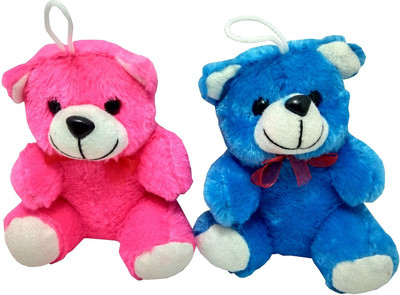 

ARP Collections ARP Hanging Teddy Bear Soft Toys Pack Of 2 (15 CM.) - 15 cm(Pink, Blue), Blue;pink