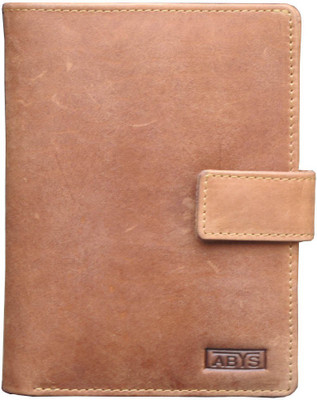 ABYS Tan 100% Hunter Leather Travel Organizer/Passport Holder for Men & Women(Tan)