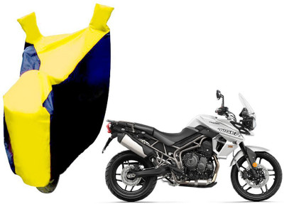 AUTO PEARL Two Wheeler Cover for Triumph(Tiger 800 XR, Yellow, Blue)