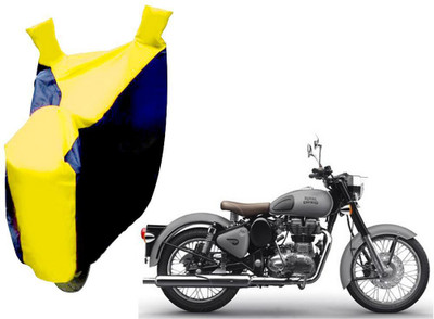 AUTO PEARL Two Wheeler Cover for Royal Enfield(SS, Yellow, Blue)