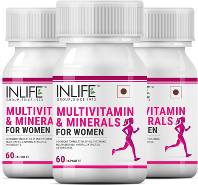 

inlife Multivitamins & Minerals Antioxidants for Women Daily Formula Vitamins Supplement - 60 Capsules (3 pack)(180 No)