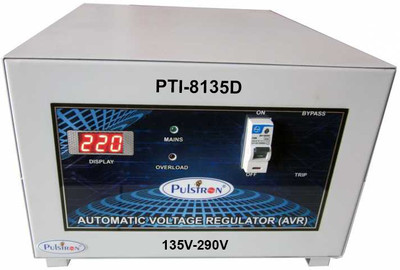 

PULSTRON PTI-8135D 8 KVA (135V-290V) Single Phase Automatic Voltage Stabilizer for Mainline(Grey)