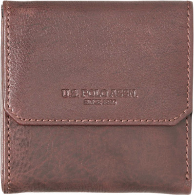 

U.S. Polo Assn Men Brown Genuine Leather Wallet(3 Card Slots)